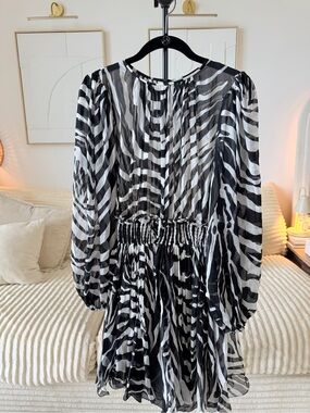 Dolce & Gabbana Zebra Print 100% Silk Mini Dress IT 42 US 6